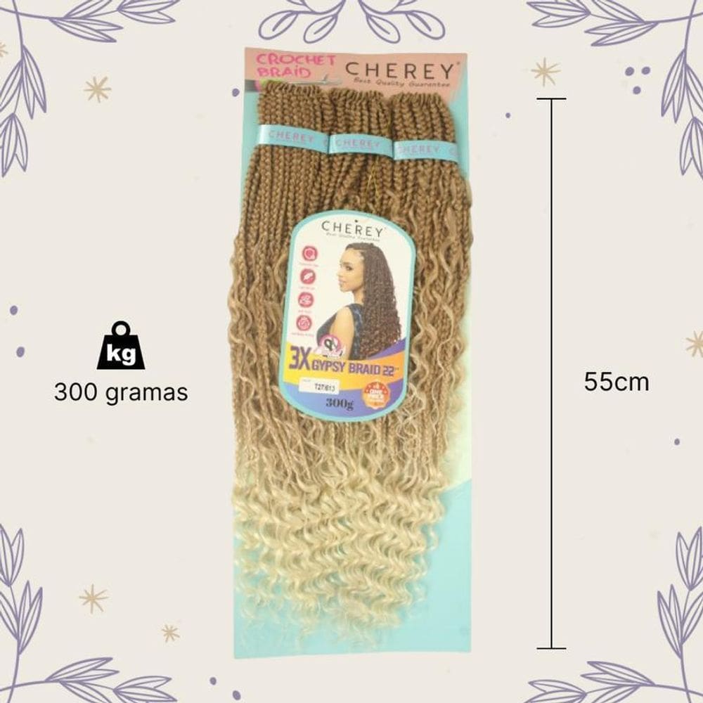 Aplique Gypsy 3X Cabelo Boho Box 300Gr Crochet Braid