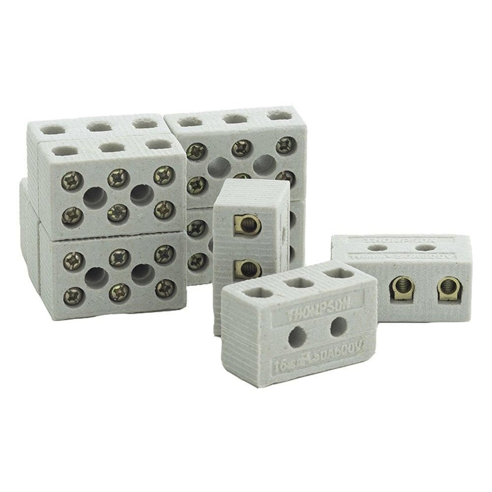 Conector de Porcelana Thompson 16MM2 Tripolar - Embalagem com 10 Unidades