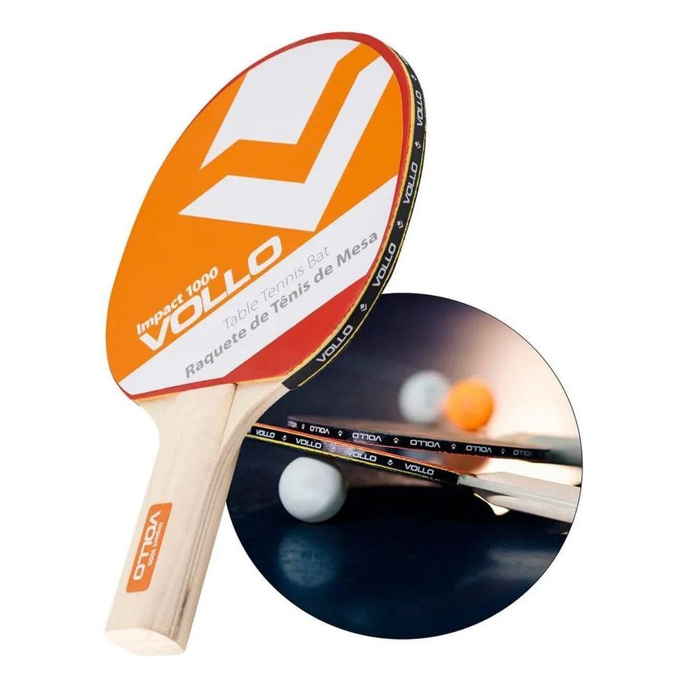 2X Raquete De Tênis De Mesa Ping Pong Impact 1000 Vollo