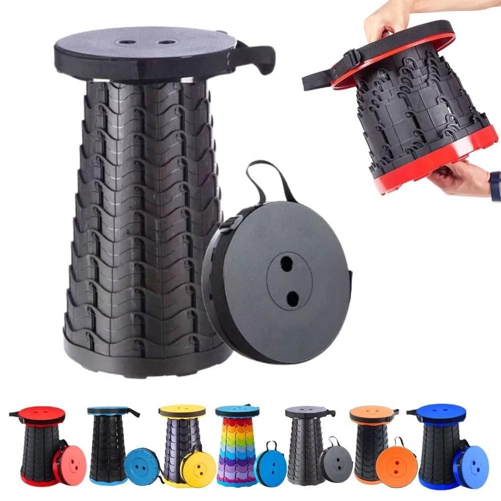 Banqueta Banco Retrátil Portátil Pesca Com Alça Telescópica