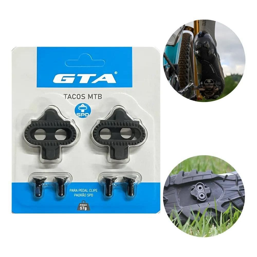 Par Tacos Taquinho Pedal Clip Bike Preto Sapatilha Spd - Pre