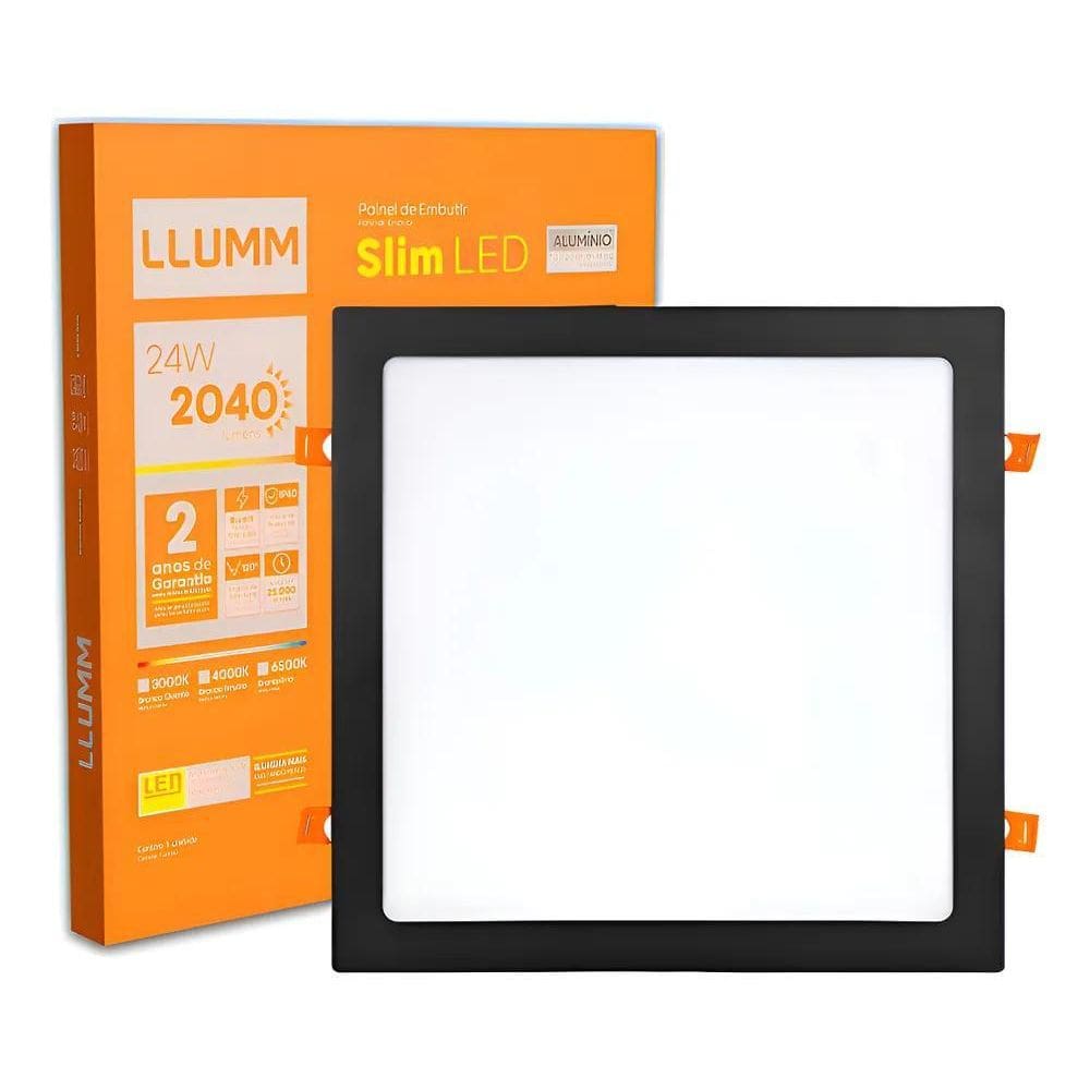 Painel Plafon 30X30Cm Embutir Slim Led 24W Quadrado Alumínio