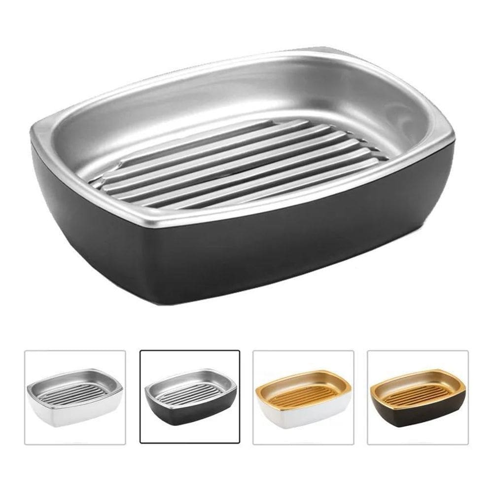 Saboneteira De Bancada Banheiro Lavabo Porta Sabo Preto/Prat