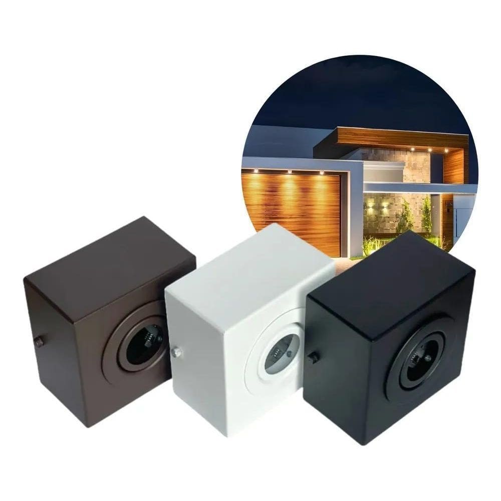 Spot De Sobrepor Quadrado Teto Beiral Externo Branco 127/220