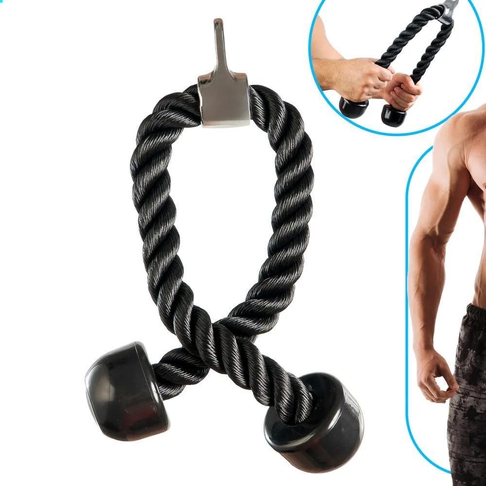 Puxador Triceps Corda Crossover Academia Preto