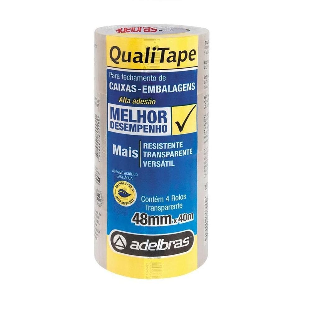 Fita Adesiva Resistente Transparente 40M Qualitape 4Un
