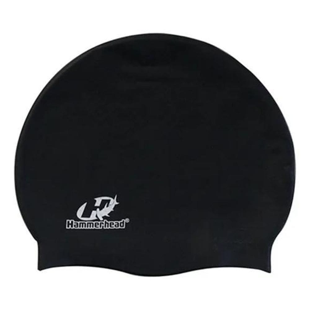 2X Touca Natação Silicone Lisa Grande Xl Hammerhead Preto De