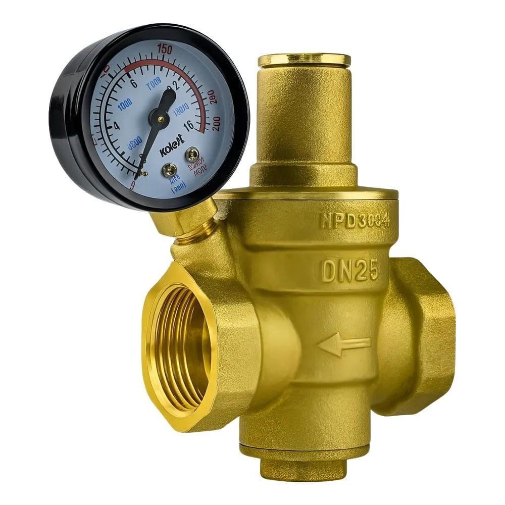 Válvula Redutora Reguladora De Pressão Agua 3/4 Dourado-Escu