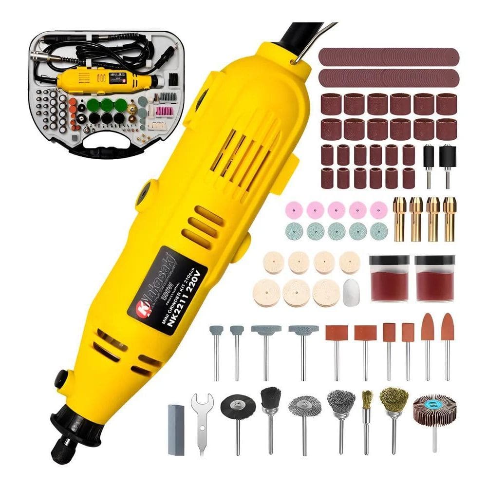 Micro Mini Retifica 210Pçs 500W Nk211 Nakas 110