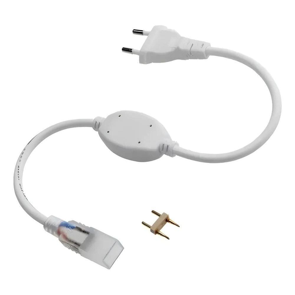 Conector Plug Tomada Fonte Mangueira Led Chata Bivolt