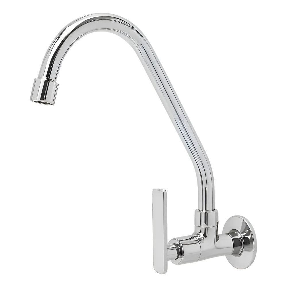 Torneira Cozinha Parede Metal Inox 1/2 Bica Móvel Pia 5046A