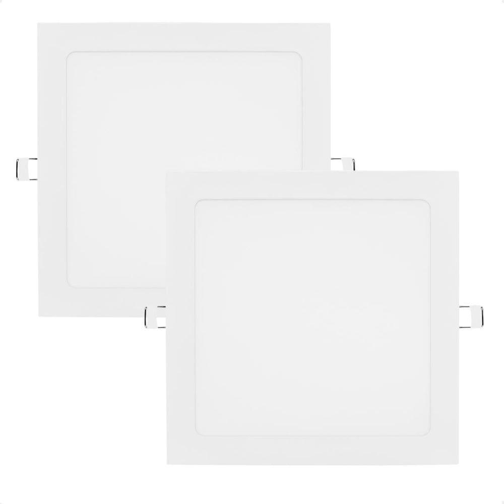 Kit 2 Painel De Led Quadrado Embutir 12W Bivolt Taschibra