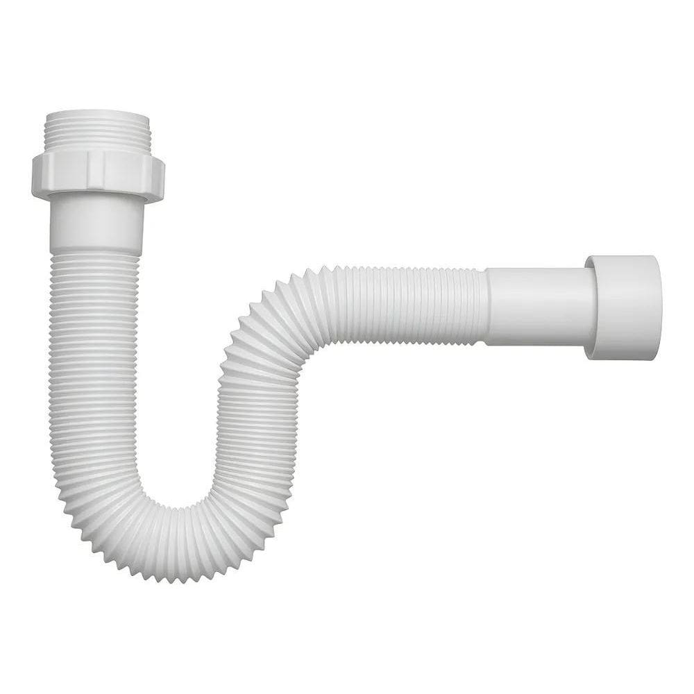 Sifão Sanfonado Branco Abs Universal Para Pia