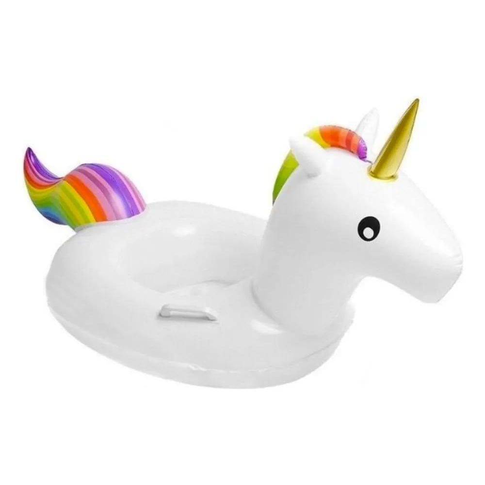 Boia Unicórnio Bote Para Piscina +  Pezinho Infantil