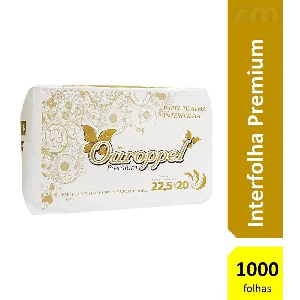 Papel Toalha Interfolha Premium Branco 100% Banheiro 1000Fls