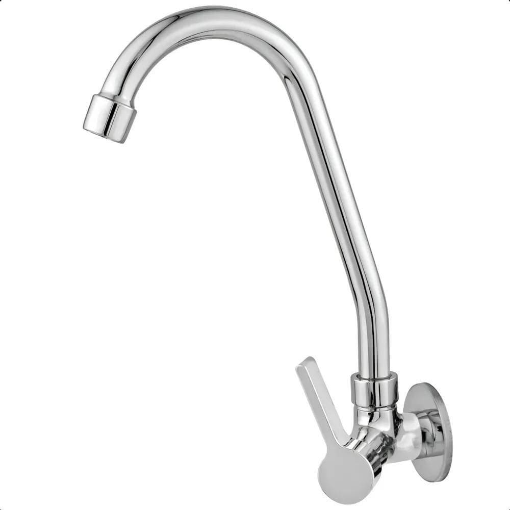 Torneira De Cozinha De Parede Bica Móvel Pia Metal - Cromado