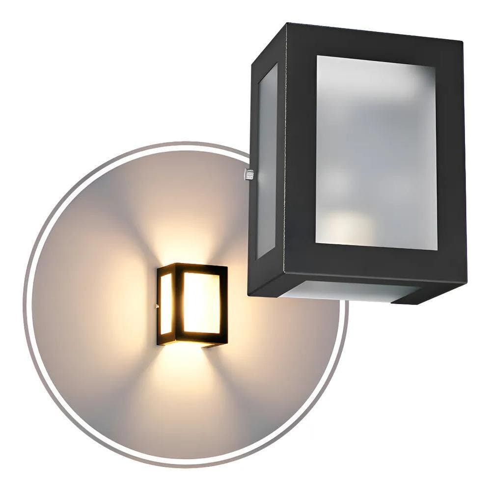 10X Arandela 5 Vidros Externo Luminária De Parede Cor Preto