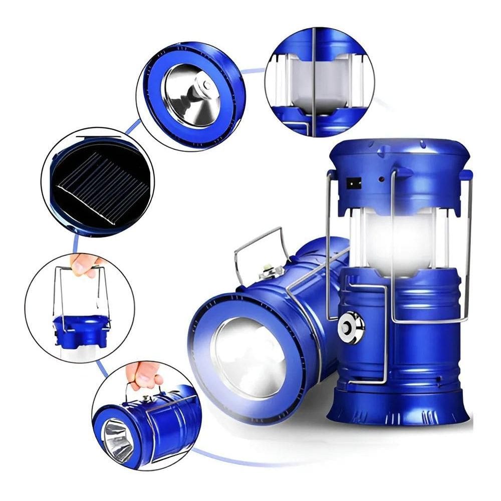 Lanterna E Lampião Solar Recarregável Camping Pesca Barraca