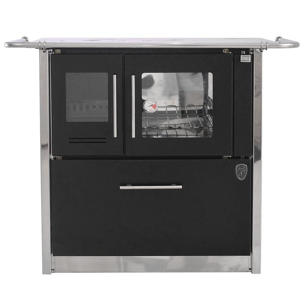 Fogão A Lenha Eclipse Direito Preto Chapa Aluminio N2