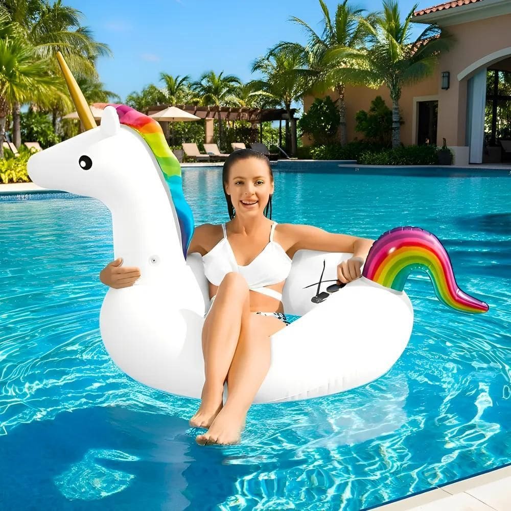 Boia Unicórnio Grande Para Adulto E Criança Piscina 90Cm