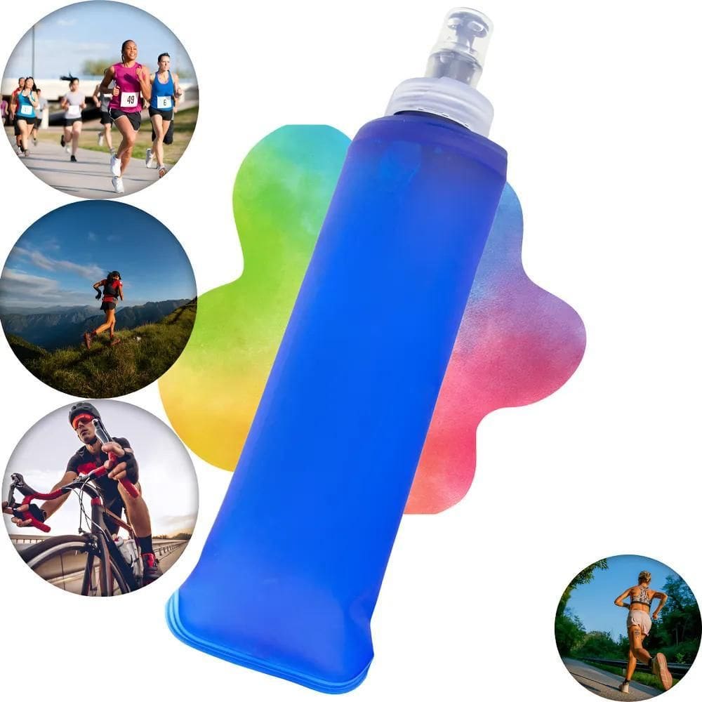 2X Garrafa De Água Mole Dobrável Corrida Silicone Squeeze So