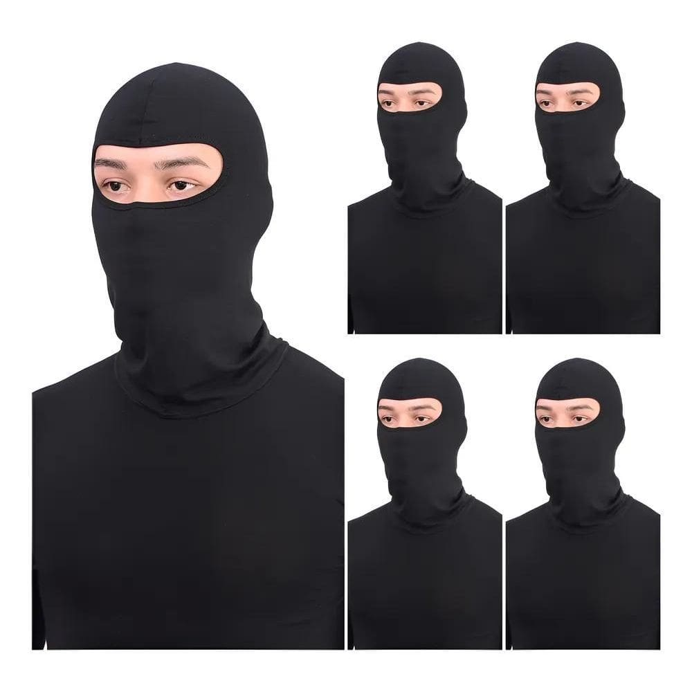 Kit 5 Balaclavas Moto Preto, Mascara, Touca Ninja, Ban Preto