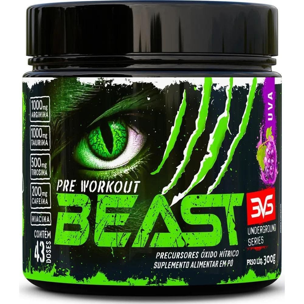 2X Pré-Treino Beast 300G Sabor: Uva - Ultra Concentrado - Pr