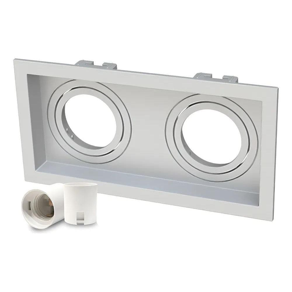 Spot Duplo Embutido Recuado Par20 Branco Moon