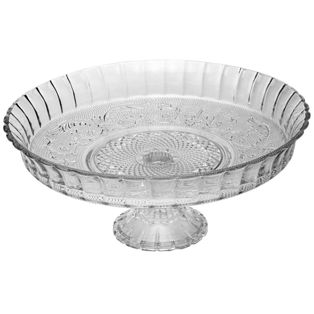 Prato para Bolo/Sobremesa 30 cm de Vidro com Pé Angel Lyor