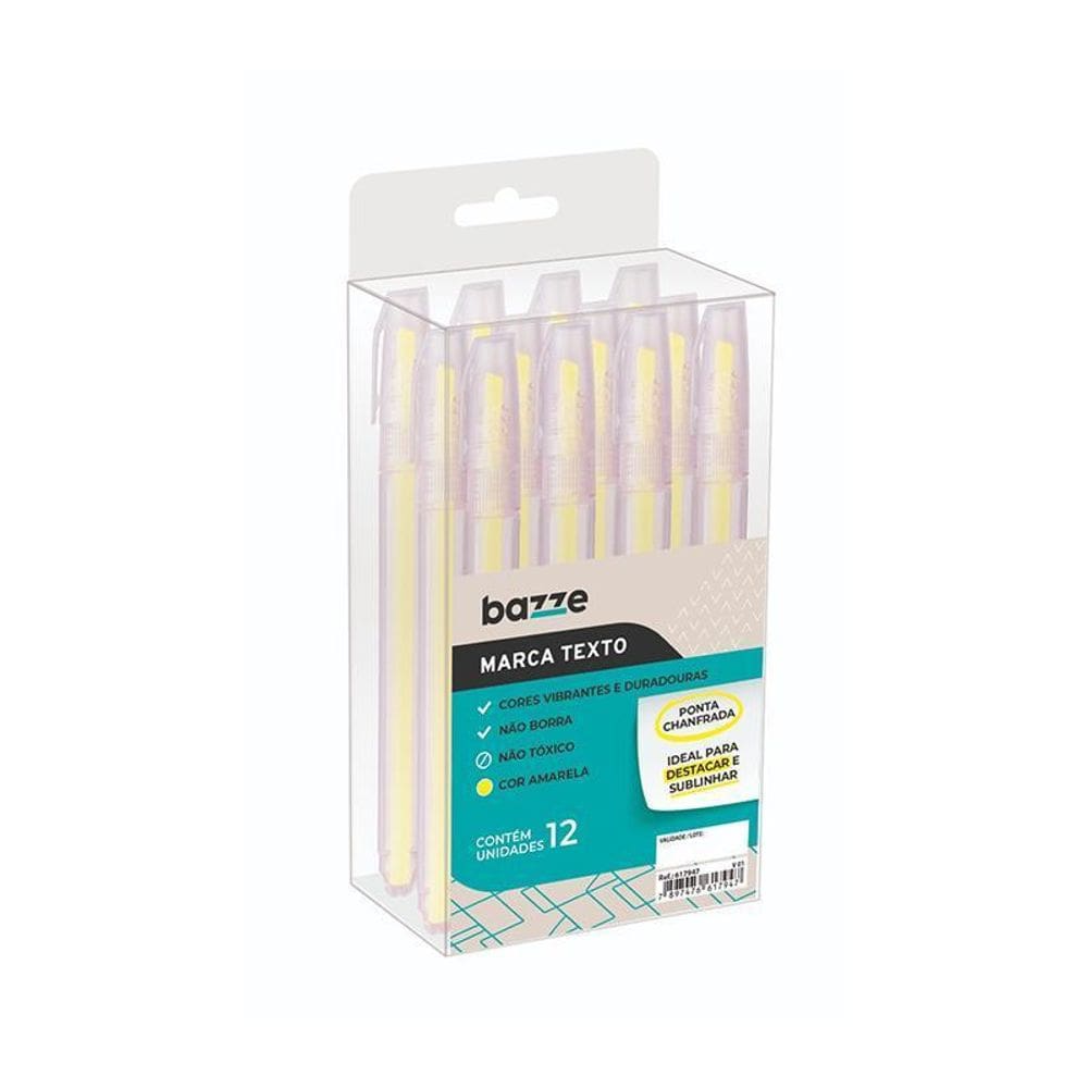Marca Texto Fluorescente Amarelo Bazze