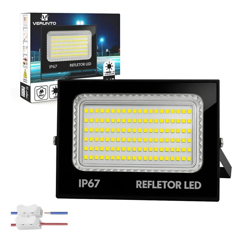 Refletor Super Led Smd 300W 6500K Ip67 Holofote Potente Prov