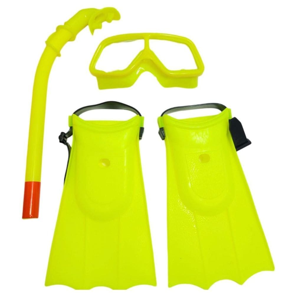 Kit Mergulho Completo Infantil Máscara Snorkel Pé Pato