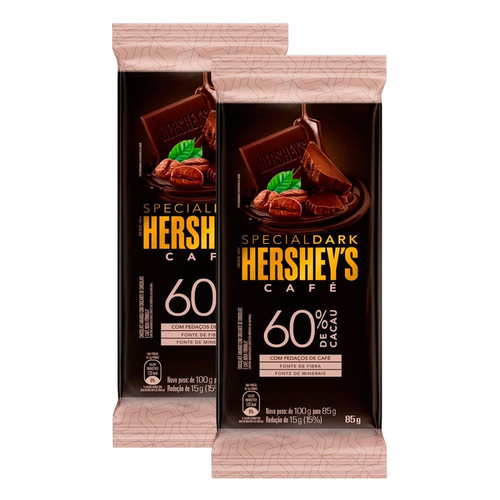 Kit 2 Chocolate Hershey`s Special Dark Café 85g