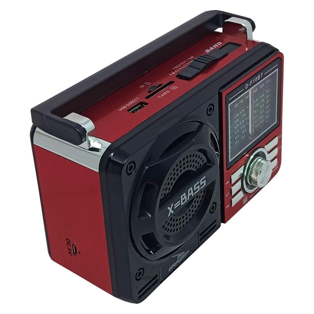 Rádio Retrô Grasep Portátil Analógico Am/ Fm Bluetooth Usb