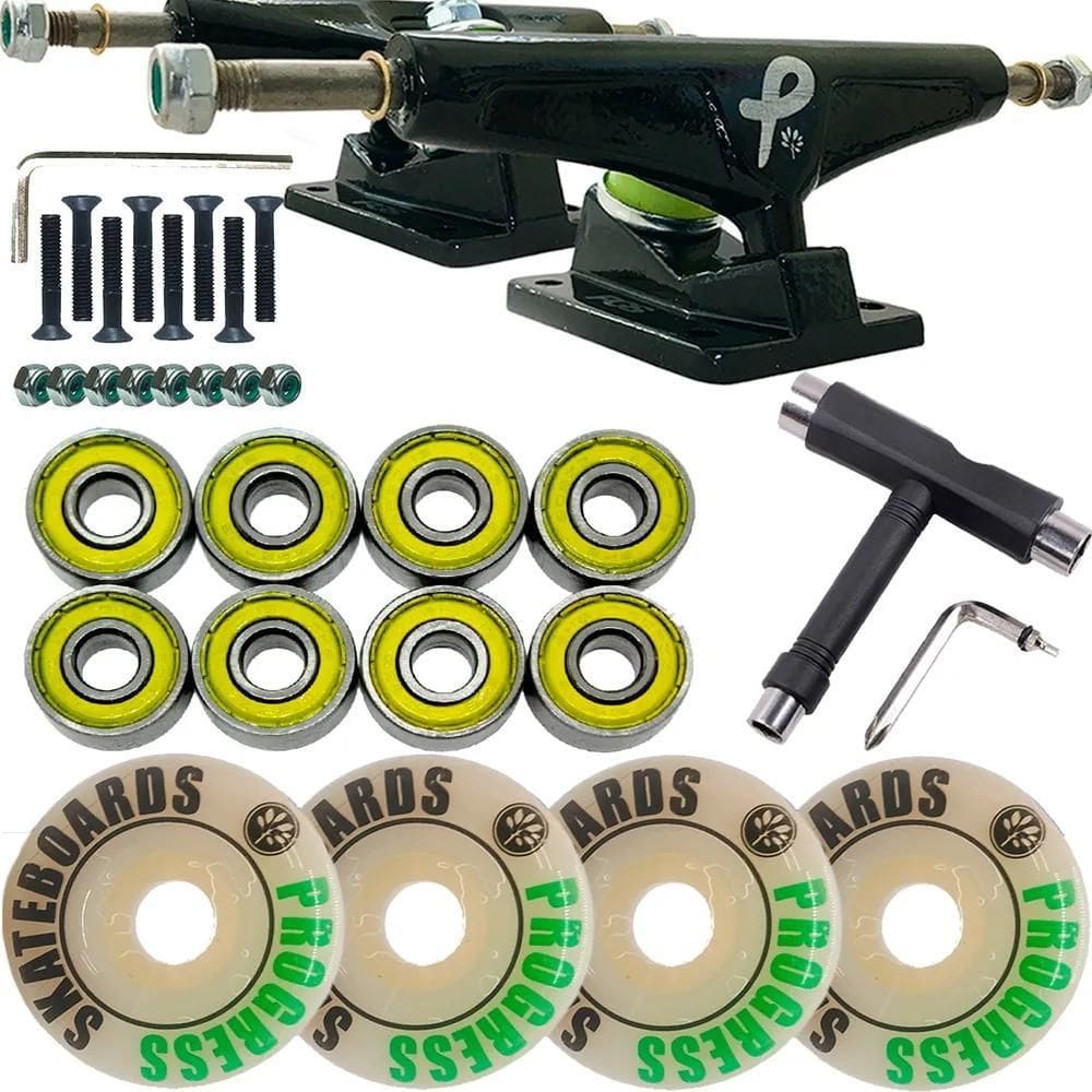 2X Truck De Skate Pgs, Roda 54, Rolamento E Cha