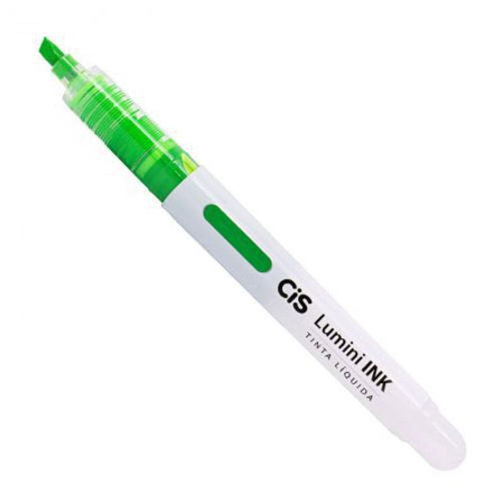 Pincel Marca Texto Lumini Ink Tinta Líquida - Verde - Cis