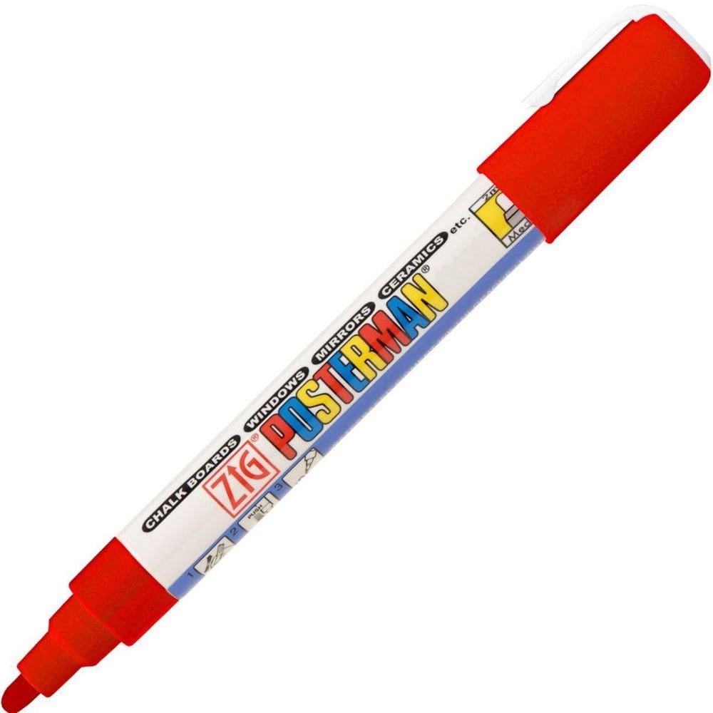 Caneta Marcador Zig Posterman Medium Pma-30 Red