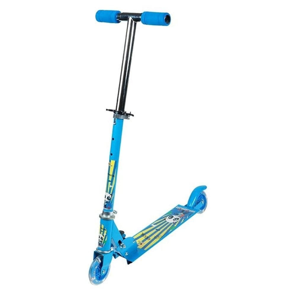 Patinete Divertido 2 Rodas Com Luz Metal Dobrável - Azul