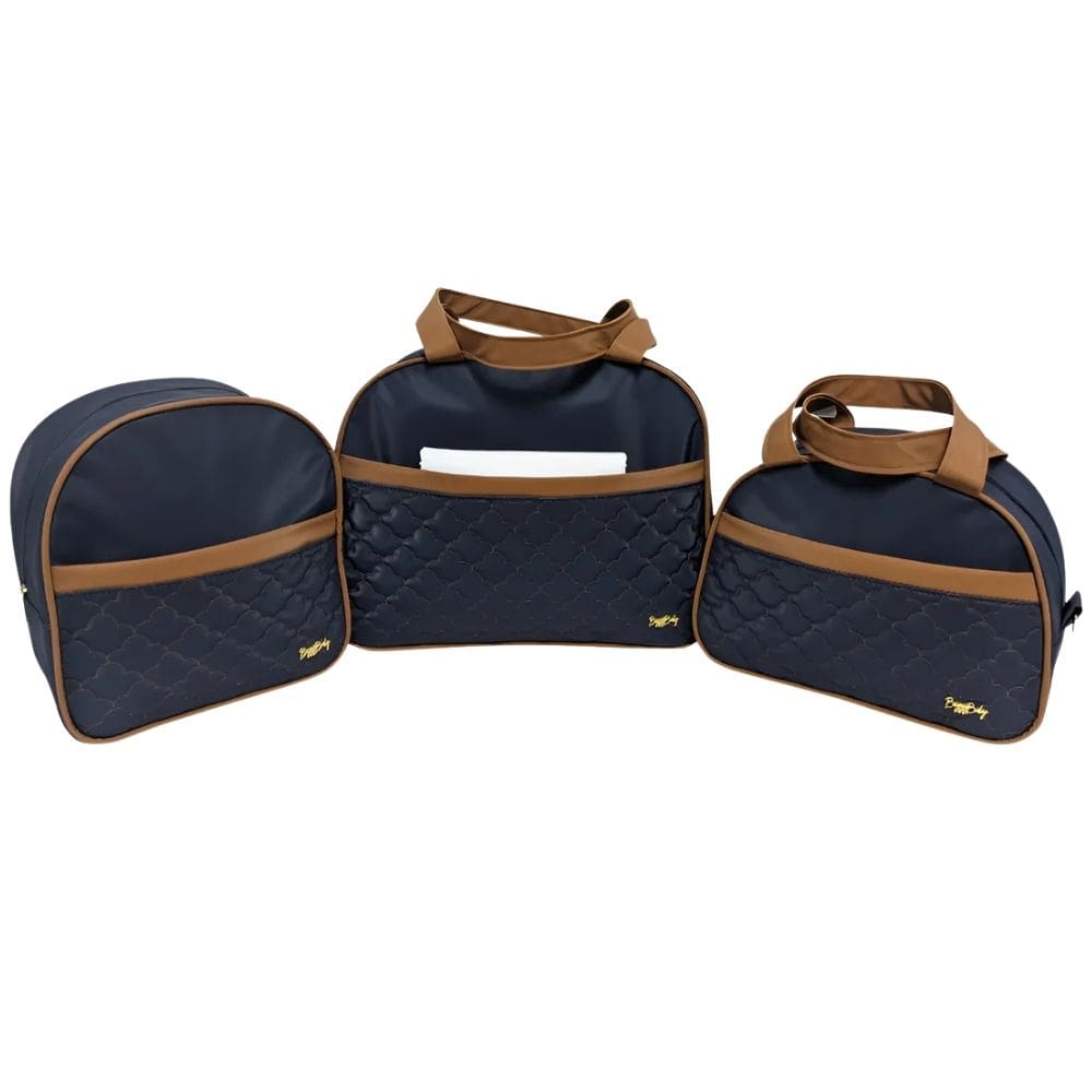 Kit Bolsa Mochila Maternidade Veneza 3 Peças + Trocador Azul Marinho - Boni