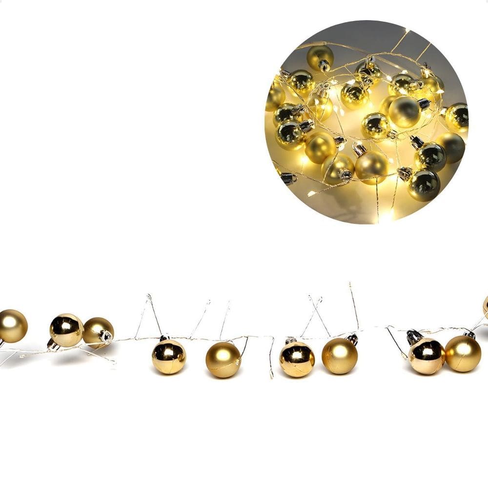 Cordão Luminoso Natalino 1,5 Metros Led Bolas De Natal