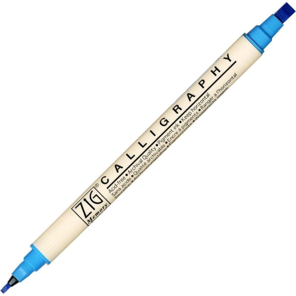 Caneta Kuretake Ponta Dupla Zig Calligraphy 031 Baby Blue