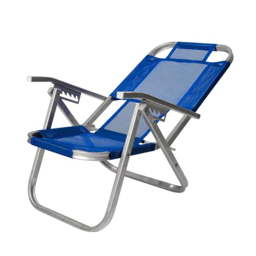 Cadeira De Praia Reclinavel Reforçada 5 Posições Botafogo