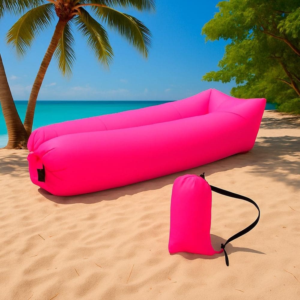 Saco Inflável Portátil Puff Leve Para Viagem