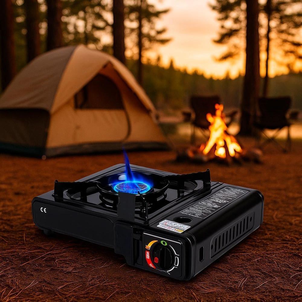 Mini Fogão Forte Com Controle De Gás Para Pesca