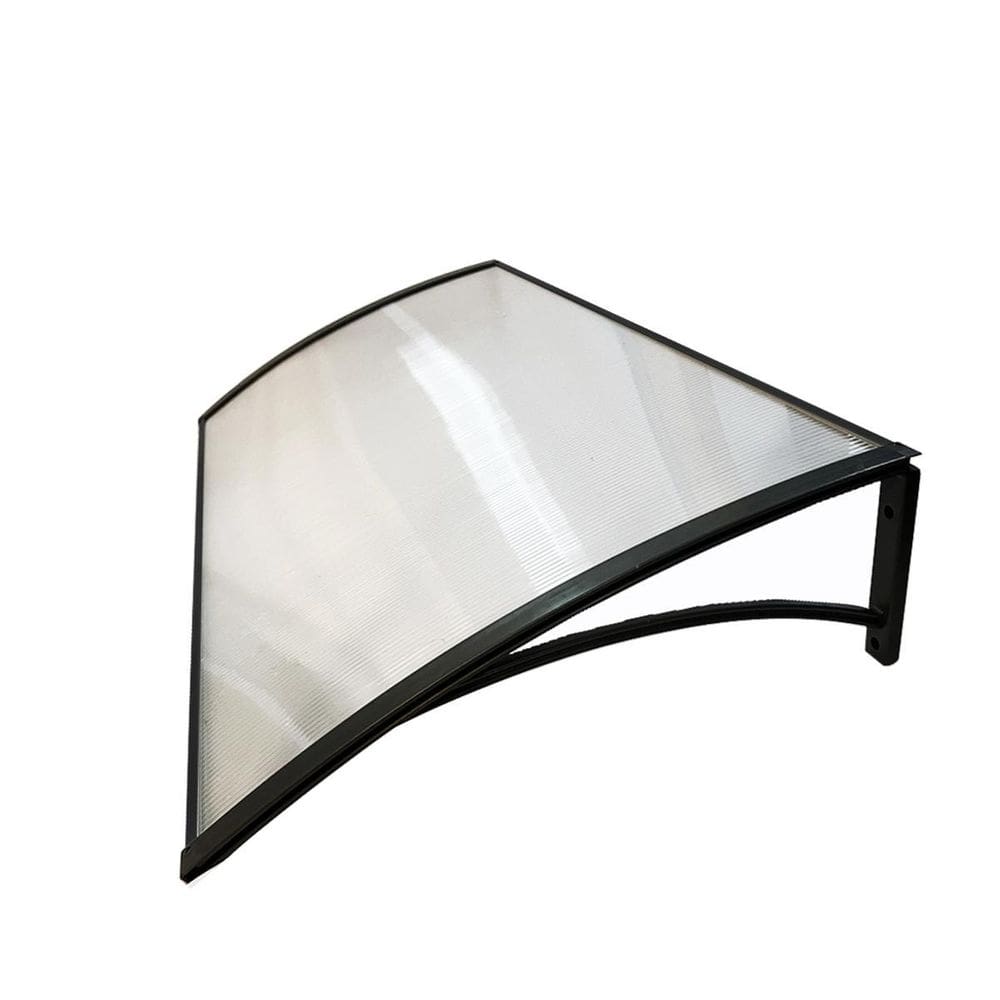 Toldo Policarbonato 1M X 50Cm Cobertura Preto E Translucido