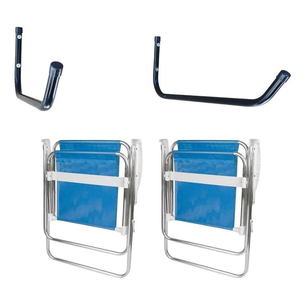 2X Suporte De Parede Para Organizar Cadeira De Praia Vulcano