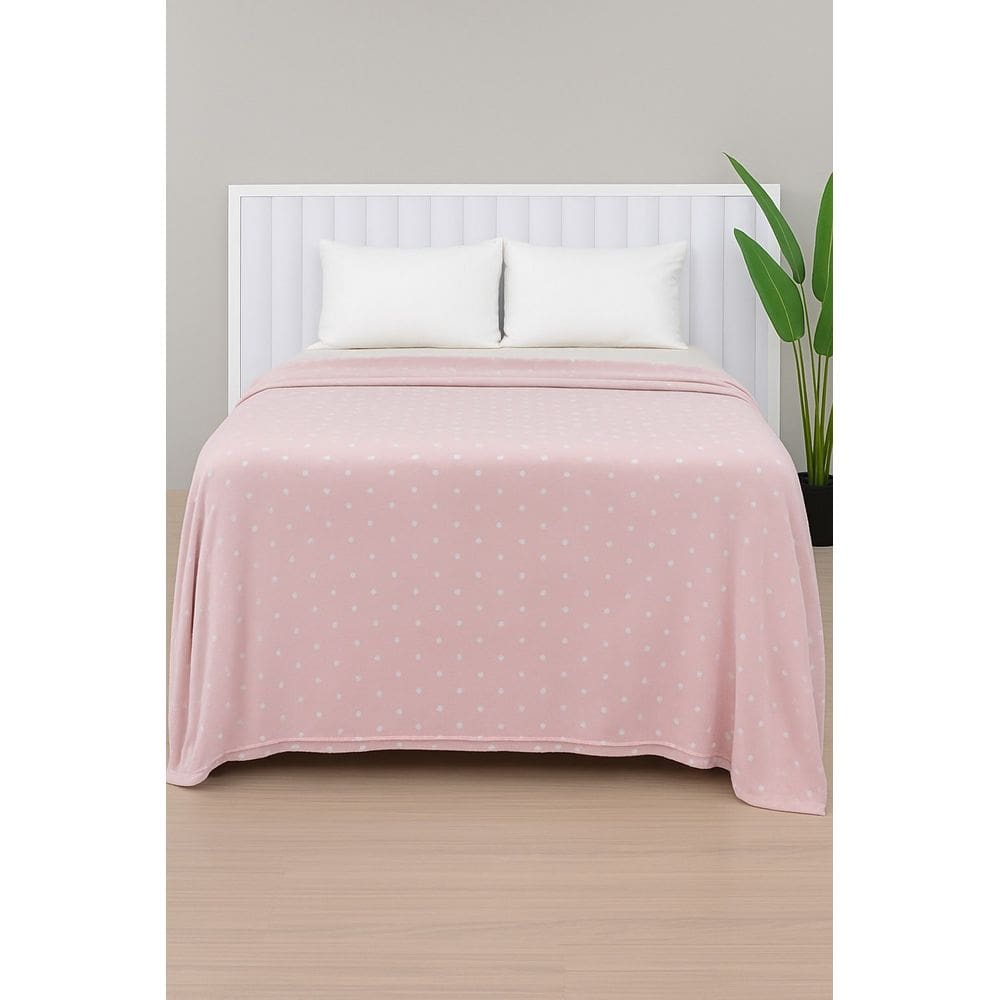 Manta De Microfibra Estampa Poá Habitat King - Poá Rosa