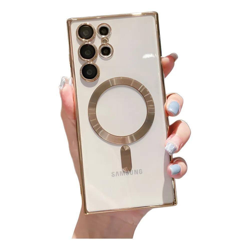 Capa Case Transparente Samsung Magsafe Com Pr Dourado A35 5G