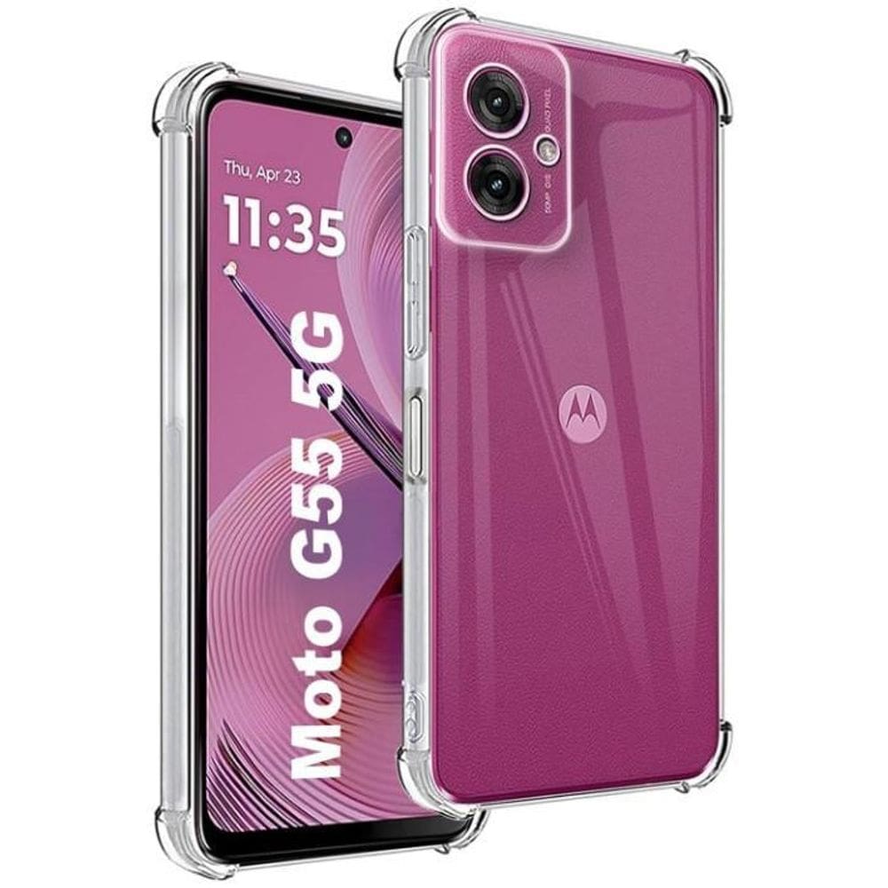 Capa Em Gel Air Cushion Para Moto G55 - Transparente
