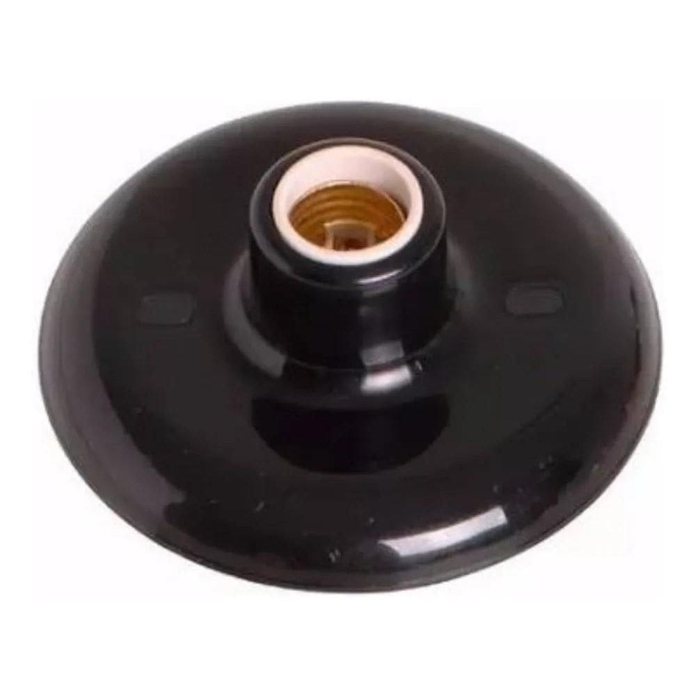 Plafon Plafonier Para Lâmpada Bocal Porcelana E-27 Biv Preto